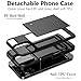 Vofolen Compatible with iPhone 16 Pro Case with Card Holder Dual Layer Heavy Duty Drop Protection Hidden Sliding Card Slot Slim Wallet Phone Case for iPhone 16 Pro for Women Men, 6.3 Inch Black