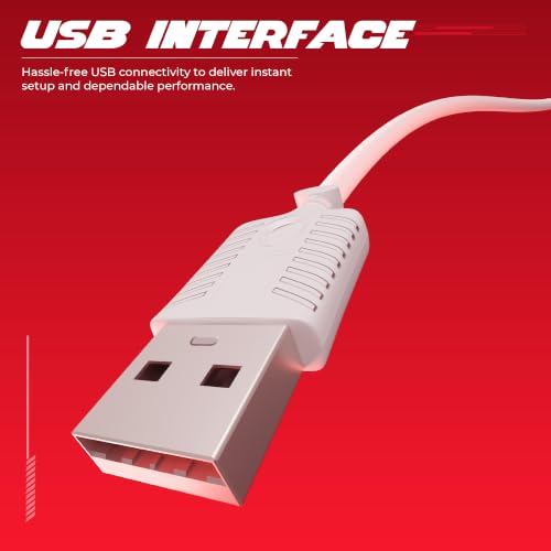 Image of Zebronics Viper 50 Premium Gaming Wired Mouse, 12800 DPI, 1000Hz Polling Rate, Gaming Grade Sensor, Huano Switches, 6 DPI Levels, 7 Buttons, Advanced Windows Software Support, 1.5m USB Cable (White)