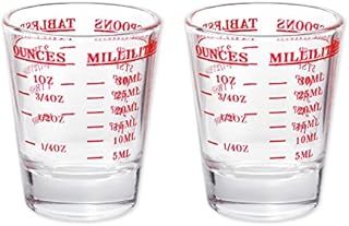 Measuring Cups 2 Pieces Small Measuring Cup with 4 Kinds of Scale Shot Glass Measuring Cup for Small Amount Liquid - 30 Millilitre