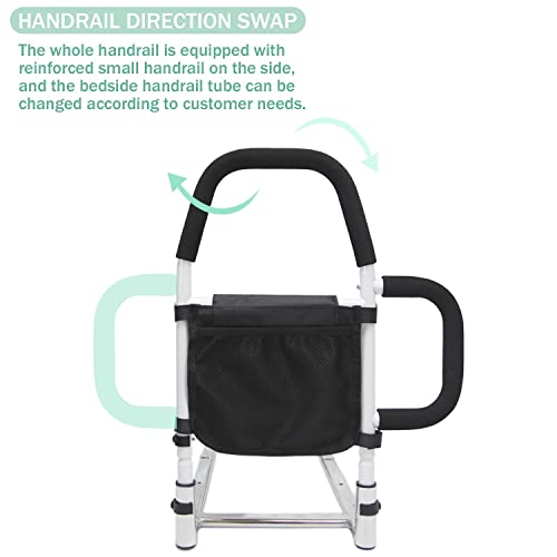 Ceither Bed Rails For Elderly Adults With Removable Reinforced Small Armrest & Storage Pocket, Portable Adjustable Bed Assist Rail #TOP2