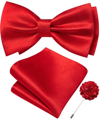 Image of YOHOWA Mens Bow Tie Set Paisley Coloful Pre-tied Bowties Adjustable with Handkerchief Cufflinks Wedding Prom Party