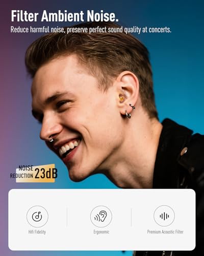 Image of Hearprotek Concert Ear Plugs, 2Pairs Reusable high Fidelity Musician Ear Plugs for Concerts Loud Music-Noise Reduction Ear Protection earplugs for Rave,Festival,Music,Tinnitus Relief