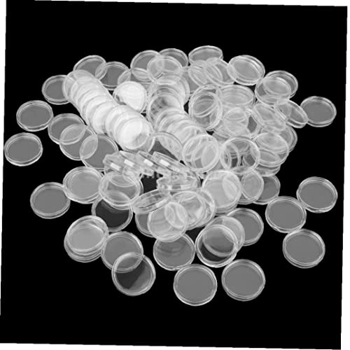 100 cápsulas plásticas transparentes para monedas 26mm miniatura 3