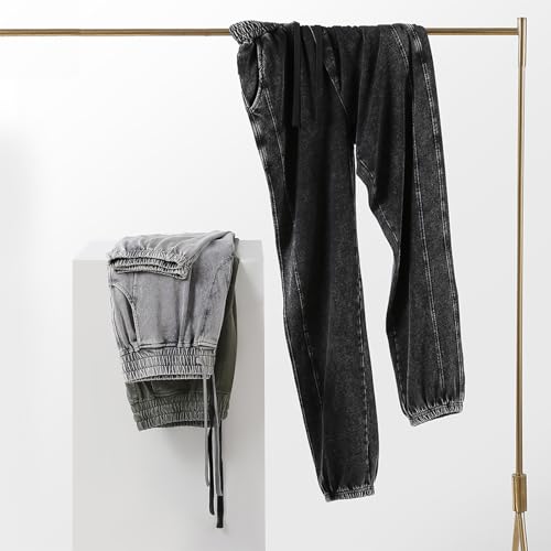 Plus Size Baggy Jeans for Men Elastic Waist Pants Pull On Denim Pants Drawstring Straight Pant Loose Jean Sweatpants3