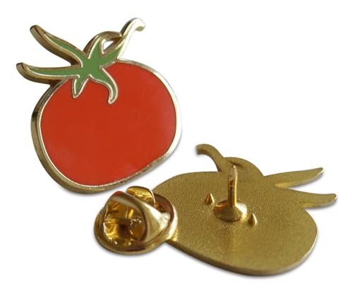 Image of Novel Merk Vegetable - Eggplant, Tomato, & Other Lapel Pin, Hat Pin & Tie Tack Set - Clutch Back