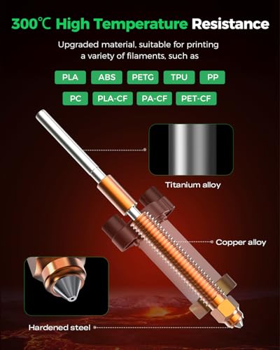 Image of Creality Official K2 Ceramic Heating Block Hotend Kit, with Quick-swap Nozzle Kit, Supports 300C High Temperature, All-Metal Integrated Design Extruder Hotend Kit for 3D Printers K2 Combo