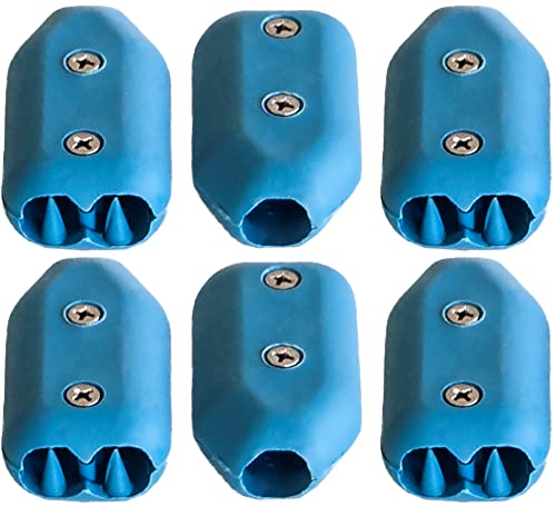 E-Z - TY 3/16 Inch Reusable Rope Clamps - SIX (6) Pack Size (Blue)