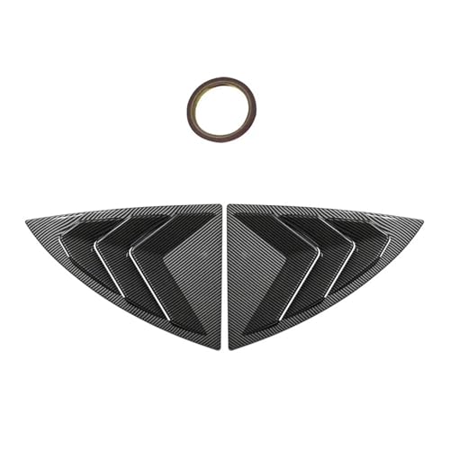 車用リアウィンドウシャッターカバートリムルーバーサイドベントスポーツTesla Model Y 2019-2023アクセサリー対応(Carbon Look)