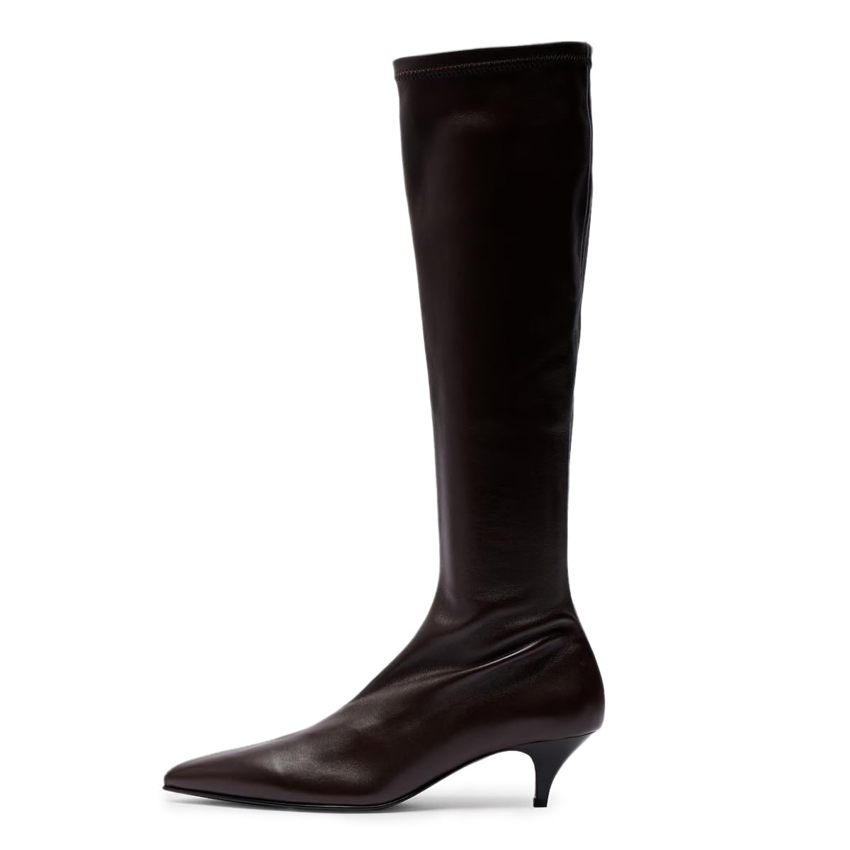 FOWT Women Pointed Toe Stretchy Knee High Boots Side Zipper Comfy Low Heel Winter Fall Party Shopping Dressy