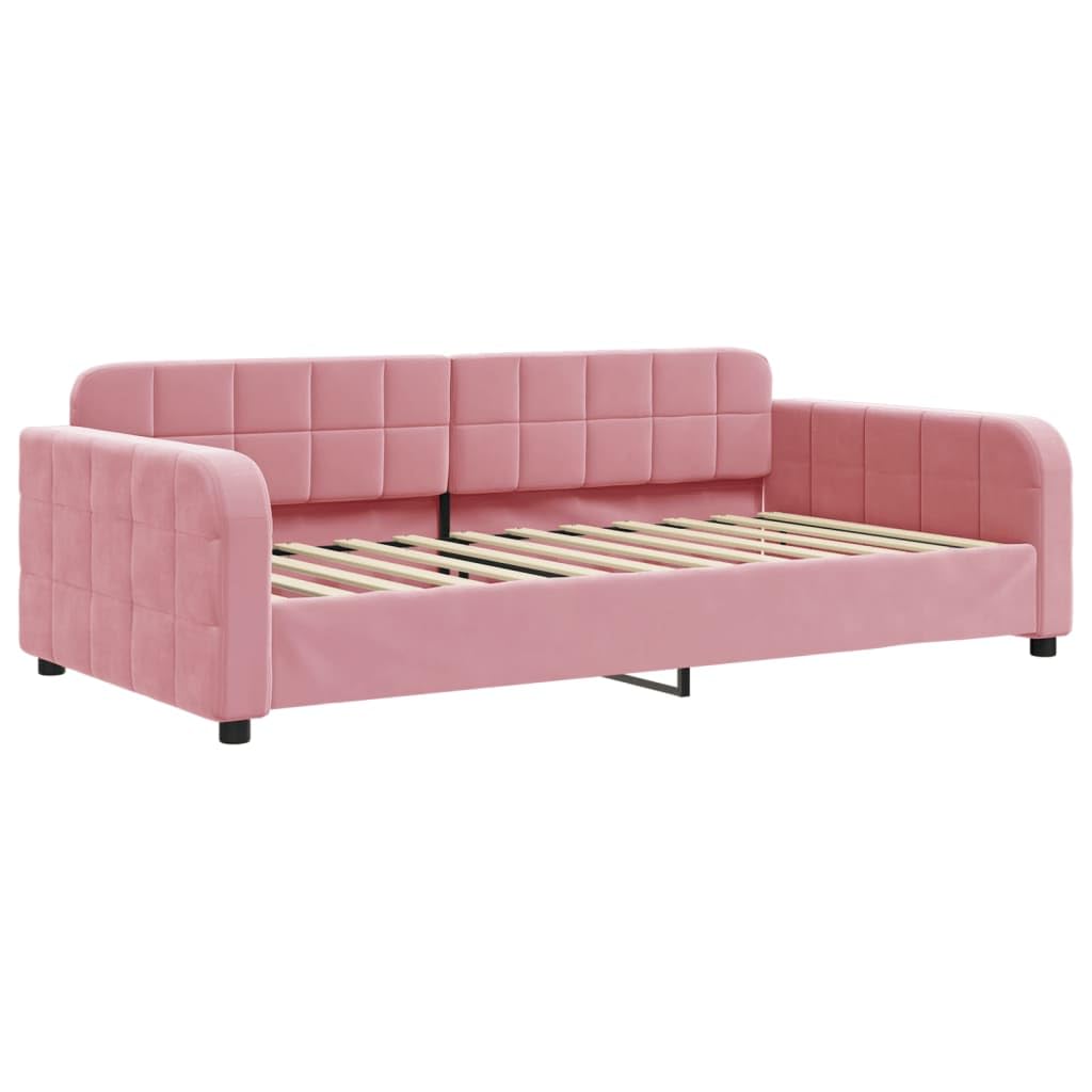 Générique Lit de Jour avec lit gigogne Rose 100x200 cm Velours,Meubles,Lits & Accessoires,Lits & Cadres de lit,3196939