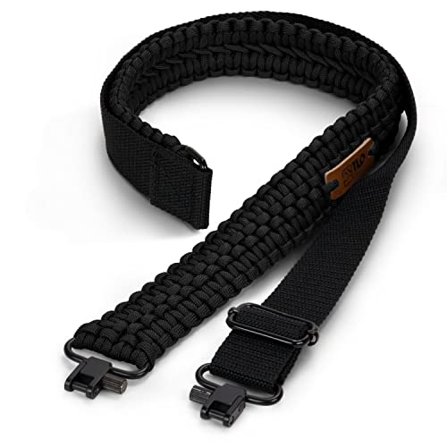 Tlo Outdoors Paracord Gun Sling - Tactical 2-Point Rifle Sling, Extra Wide, Adjustable Strap With Swivels For Rifle, Shotgun, And Crossbow For Hunting, Shooting, Gun Safety (550 Rated Nylon) #TOP1