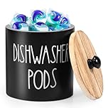 Dishwasher Pod Canister,Laundry Pod Holder,Detergent Pods Container,Dishwasher Pod Storage,Dishwasher Pod Organizer for Home Kitchens (Black)