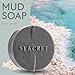 SEACRET Dead Sea Mud Soap Bar - Deep Pore Purifying & Refining Facial Cleanser with 21+ Minerals and Witch Hazel, Natural Exfoliating Spa Bar for Normal to Oily Skin, Fragrance-Fee, 3-Pack, 4.4 oz