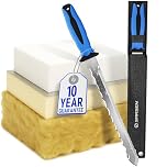 Insulation Knife – Stainless Steel Serrated Saw Foam Cutter for Loft Insulation, Rockwool, Polystyrene & PIR/XPS Foam Board – Patented Ergonomic Handle, Safety Sheath & Ruler