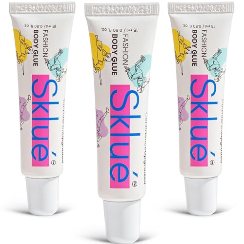 Image of Body Glue for Clothes & Skin | Dermatologically Tested for Sensitive Skin | Strong & Quick Hold, Sweat-Proof & Residue-Free | Safe Body Glue Stick for Jewellery & Fashion Styling | (Pack of 3)
