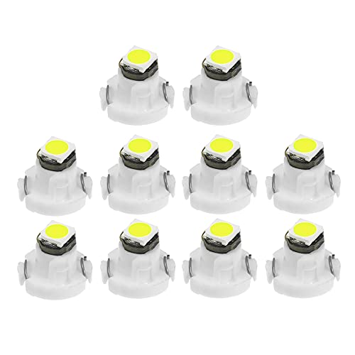 A ABSOPRO 10uds Bombillas Blancas T3 3030 LED Coche LED Tablero Indicador para Panel de Instrumento Luz LED