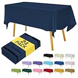 Hereisa Mantel de plástico desechable azul marino para mesas rectangulares (paquete de 24), manteles decorativos de alta calidad para fiestas, eventos y bodas, interiores y exteriores, 54 x 108