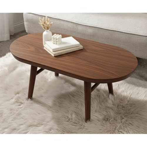 Image of MISAN Solid Sheesham Wood Coffee Table - Elegant Center Table with Two Spacious Drawers | Sturdy & Stylish Wooden Furniture for Home & Living Room (C - Walnut)