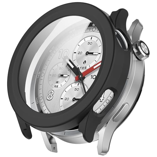 Protector Xiaomi Watch S5 de cristal templado y funda PC negra 2