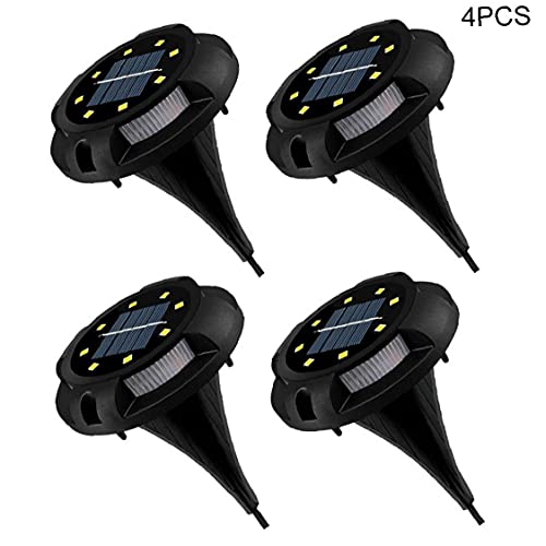 Zonne-grondverlichting Tuin Pathway Disk LED Waterdichte Decking Lamp Warm RGB Licht 4 Stks/Zonneverlichting Outdoor… - Afbeelding 3