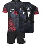 RAWDEM Ronaldo #7 Dragon Special Limited Edition Football Soccer Jersey/Shorts Socks Gift Set for Children Youth Sizes (Black, 28)