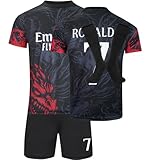 BlackAzat #7 Drachen Limitierte Sonderedition Football Fußball Kinder Trikot Shorts Socken Set Jugendgrößen (Schwarz,28)