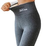GodbTG Warme Leggings Damen Winter, Fleece Leggings Damen (dunkelgrau,M)