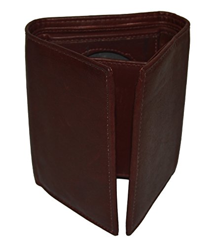 Mens Leather Wallet Sheriff Officer Police Shield Fire Security Id Holder New ! (Brown) #TOP5