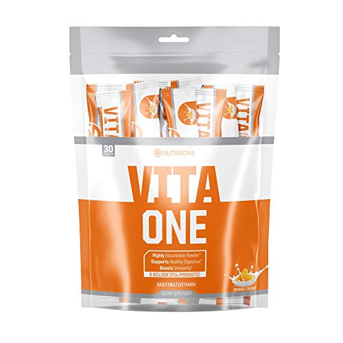 VitaOne Vitamin Powder Packets by NutraOne â€“ Powdered Vitamin and Mineral Supplement (Orange Cream - 30 Individual Packets)