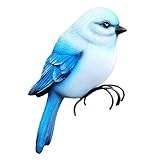 Ngbbby 3, 54 x 2, 76 x 6, 69 Blaue Vogelstatuen aus Kunstharz, künstliche Blumentopf-Umarmung für Gartendekoration