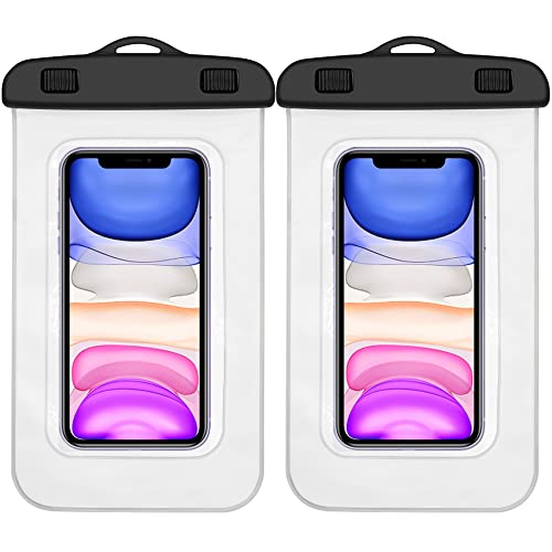 Funda Impermeable móvil 2 uds validas para telefonos moviles de hasta 7.3" Compatible con iPhone 14 14 Pro 14 Pro MAX 14 Plus 13 13 Mini Samsung S22 S22+ S22 Ultra (Transparente) Cover