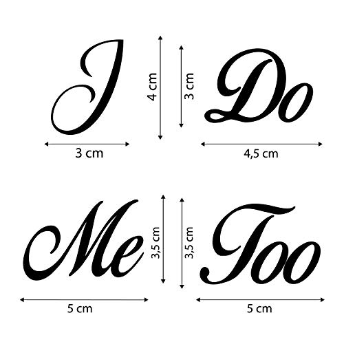 P015 Lot de stickers pour chaussures de mariage Inscription I Do" et Me Too pour mariée et marié (blanc) – vue 2