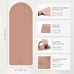 Arch-shaped Pink Yoga Mat, Eco PU Rubber, Non-Slip Exercise Mat for Yoga, Pilates, Home Workout & Stretching with Carry/Stretch Strap & Motivational Design
