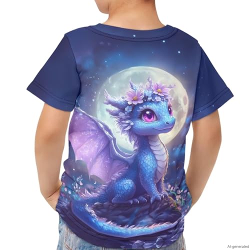 Image of WELLFLYHOM Kids Tshirts Girls Boys Short Sleeve Crewneck Tees Shirts Casual Sport Pullover Tops Size 3-16 Years