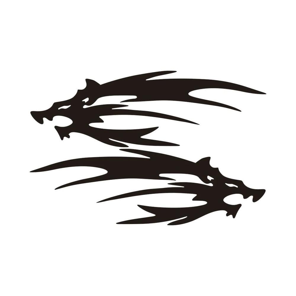 Pair Wild Wolf Vinyl Stickers for Helmets Motorcycles Cars Tanks(Black,15cm)