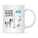 Andaz Press Funny Quirky 11oz. Ceramic Coffee Tea Mug Thank You Gift, Other Dog Aunts Me, Horse Unicorn, 1-Pack