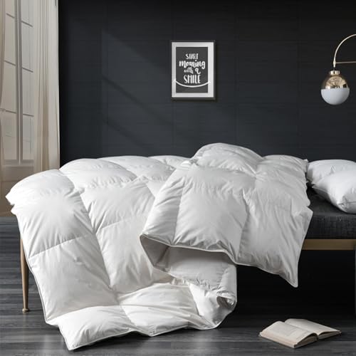 APSMILE California King Size Down Comforter, All Season Duvet Insert, 100% Organic Cotton Cover, Fluffy Fill-Power Medium Warm Hotel Collection with Corner Tabs, 104x96 inches, Ivory White by APSMILE - Used condition - US$130.70