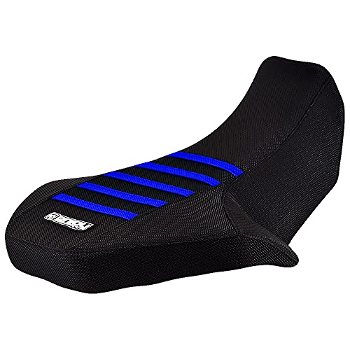 Enjoy Mfg Seat Cover - Compatible Fit for 1987-2006 Suzuki LT 80 LT80 - #213 (All Black/Blue Ribs)