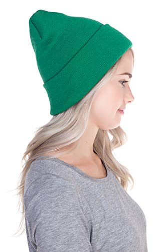 Image of Top Level Beanie Men Women - Unisex Cuffed Plain Skull Knit Hat Cap