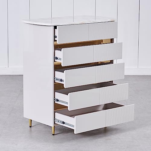 Image of Home Centre | Vegas Chest of 5 Drawers | Chest of Drawers for Bedroom | Engineered Wood | Grey | 1 Year Warranty