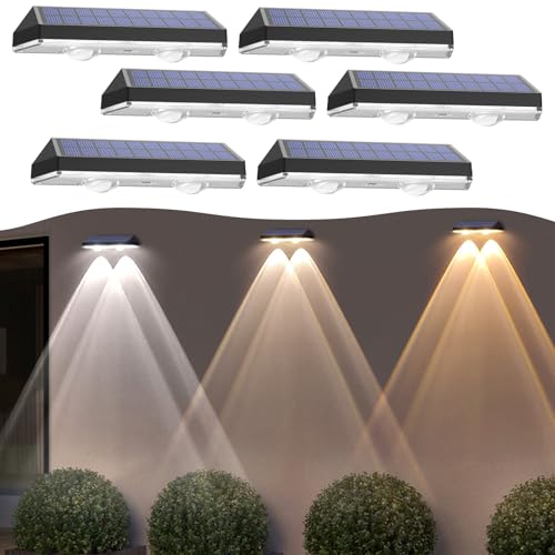 Liyade Solarlampen für Außen, 6 Stück Solar Wandleuchten aussen, 3 Modes Solarleuchten für Außen Garten, Dekorative Gartenlampen Zaun für Außen Beleuchtung Wand Hinterhof Veranda Deck Patio Geländer Liyade Solarlampen für Außen, 6 Stück Solar Wandleuchten aussen, 3 Modes Solarleuchten für Außen Garten, Dekorative Gartenlampen Zaun für Außen Beleuchtung Wand Hinterhof Veranda Deck Patio Geländer