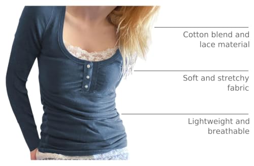 Image of Fairy Grunge Shirts for Women Y2K Tops Long Sleeve Lace Patchwork Tees Teen Girls Vintage Slim Blouse Fall Clothes