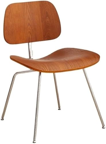 Sillas de comedor, moderna silla de comedor de madera sin brazos respaldo silla de ocio para sala de estar, Sillas para comedor (color nogal)