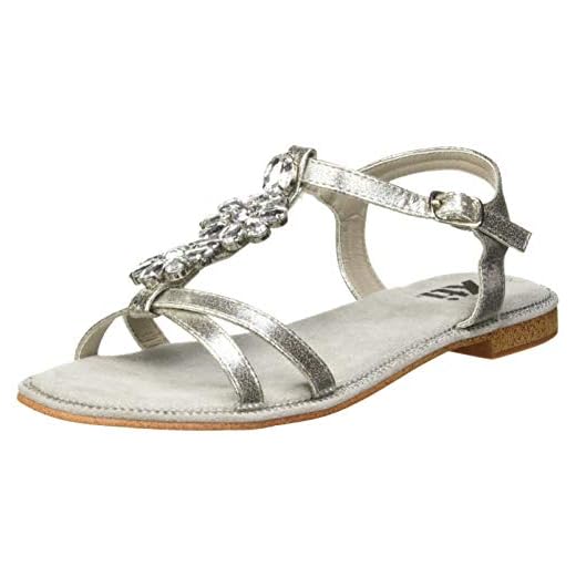 XTI 48995, Sandalias con Punta Abierta para Mujer, Plateado Plata, 37 EU