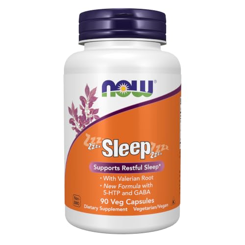 NOW Foods Supplements, Sleep with Valerian Root Extract Plus Hops, Passionflower and GABA, Botanical Sleep Blend*, 90 Veg Capsules