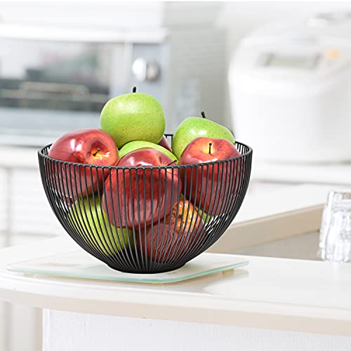 joeji's Kitchen Fruit Bowl 25 x 25 cm Large - Anti-Scratch Non-Slip - Open Metal Wire Fruit and Vegetable Basket to Help Ripen Properly & Keep Them Fresh for Longer (Black) - Cosy Home Interiors joeji's Kitchen Fruit Bowl 25 x 25 cm Large - Anti-Scratch Non-Slip - Open Metal Wire Fruit and Vegetable Basket to Help Ripen Properly & Keep Them Fresh for Longer (Black) - Image 5