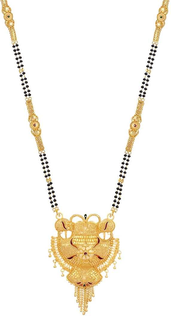 Traditional Black Beads Long One Gram Gold Copper Alloy Multi Mangalsutra /Tanmaniya Vati /Nallapussalu For Women( 30 INCH LONG)-image-30
