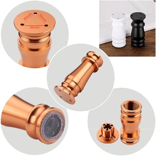 Runde eloxierte Aluminium-Oberfläche, 8–15 cm Höhe, 4 Stück, für Sofas, Tische und Heimdekoration, Upgrade (Silber, 12 cm)