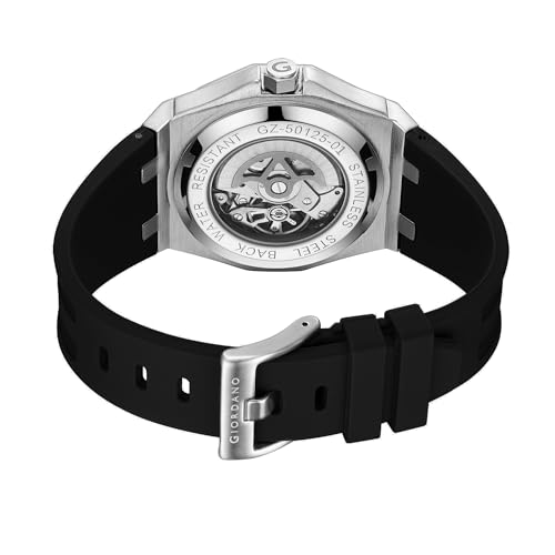 Image of Giordano Automatic Unique Watch for Men with Stainless Steel Case, Silicone Strap, Luxury Design & Water Resistant
