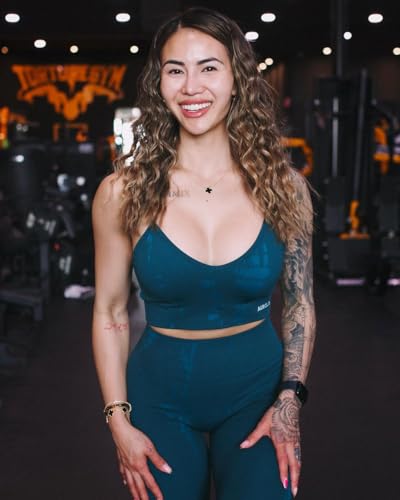 Image of AUROLA Serpent Seamless Sports Bras for Women,Backless Padded Strappy Workout Gym Yoga Crop Tops